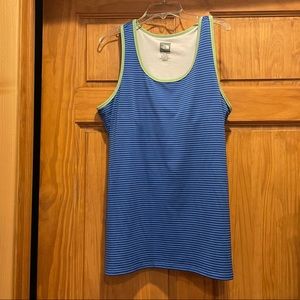 North face XL Blue Striped Tank with built I bra